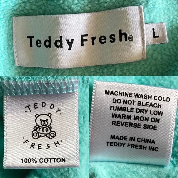 Teddy Fresh I Need A Hug Quarter Zip Hoodie Sweatshirt Pullover Size L Large - Picture 7 of 16